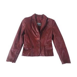 Vintage Women's Burgundy Leather Jacket